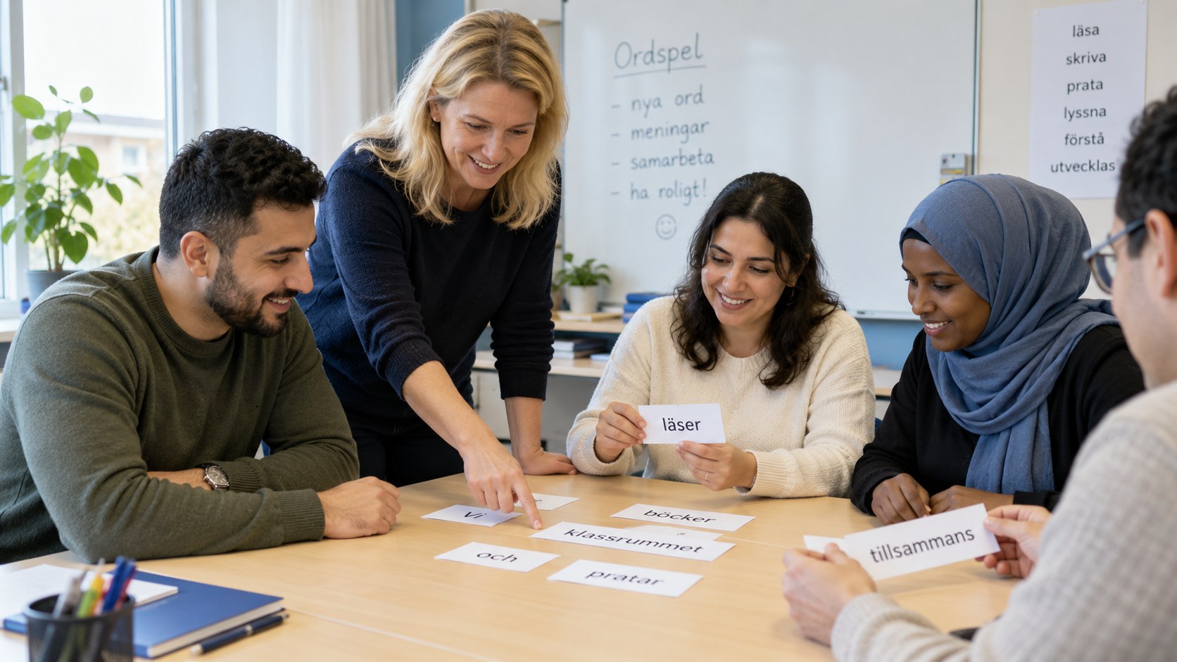 Bokstavsjakt, böjningsstafett, Å-Ä-Ö-verkstad: sju upplägg med differentiering inbyggd och nästan inget material.