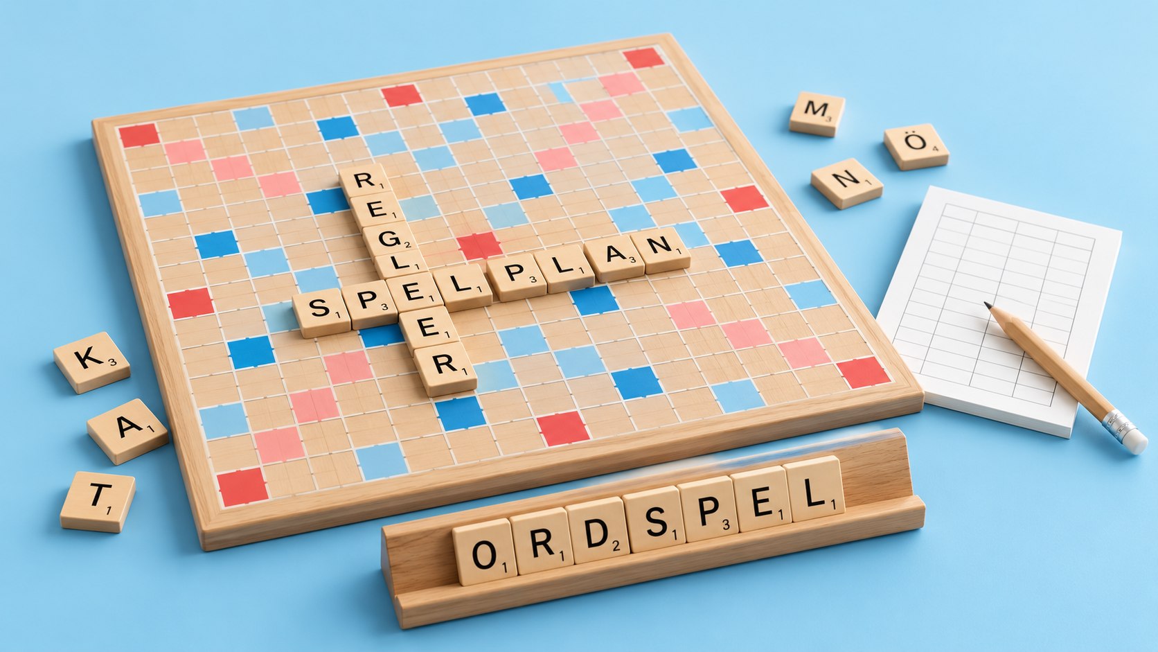 100 brickor, fast bräde och femtio poäng för bingo — hela regelverket, med det som skiljer mot Wordfeud och Alfapet.